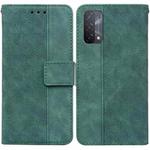 For OPPO A74 5G / A93 5G / A54 5G Geometric Embossed Leather Phone Case(Green)