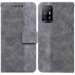 For OPPO A94 5G / F19 Pro+ 5G / Reno5 Z Geometric Embossed Leather Phone Case(Grey)