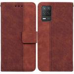 For OPPO Realme 8 5G / Realme V13 5G Geometric Embossed Leather Phone Case(Brown)