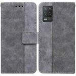 For OPPO Realme 8 5G / Realme V13 5G Geometric Embossed Leather Phone Case(Grey)