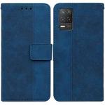 For OPPO Realme 8 5G / Realme V13 5G Geometric Embossed Leather Phone Case(Blue)