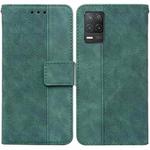 For OPPO Realme 8 5G / Realme V13 5G Geometric Embossed Leather Phone Case(Green)