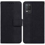 For OPPO Realme 8 5G / Realme V13 5G Geometric Embossed Leather Phone Case(Black)