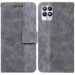 For OPPO Realme 8i Geometric Embossed Leather Phone Case(Grey)