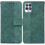 For OPPO Realme 8i Geometric Embossed Leather Phone Case(Green)