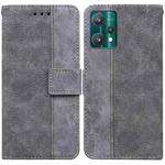 For OPPO Realme 9 Pro Geometric Embossed Leather Phone Case(Grey)