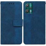 For OPPO Realme 9 Pro Geometric Embossed Leather Phone Case(Blue)