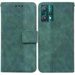 For OPPO Realme 9 Pro Geometric Embossed Leather Phone Case(Green)
