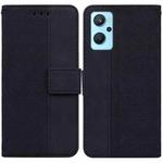 For OPPO Realme 9i / A76 4G / A36 Geometric Embossed Leather Phone Case(Black)