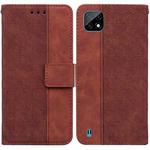 For OPPO Realme C20 / C11 2021 Geometric Embossed Leather Phone Case(Brown)