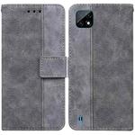For OPPO Realme C20 / C11 2021 Geometric Embossed Leather Phone Case(Grey)