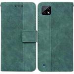 For OPPO Realme C20 / C11 2021 Geometric Embossed Leather Phone Case(Green)
