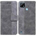 For OPPO Realme C21 Geometric Embossed Leather Phone Case(Grey)