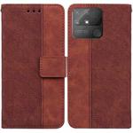 For OPPO Realme Narzo 50A Geometric Embossed Leather Phone Case(Brown)