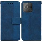 For OPPO Realme Narzo 50A Geometric Embossed Leather Phone Case(Blue)