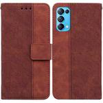 For OPPO Reno5 5G / 4G / Find X3 Lite Geometric Embossed Leather Phone Case(Brown)