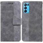 For OPPO Reno5 5G / 4G / Find X3 Lite Geometric Embossed Leather Phone Case(Grey)