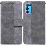 For OPPO Reno5 Pro 5G Geometric Embossed Leather Phone Case(Grey)