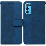 For OPPO Reno5 Pro 5G Geometric Embossed Leather Phone Case(Blue)