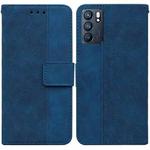 For OPPO Reno6 5G Geometric Embossed Leather Phone Case(Blue)