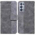 For OPPO Reno6 Pro+ 5G Geometric Embossed Leather Phone Case(Grey)