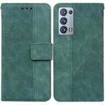 For OPPO Reno6 Pro+ 5G Geometric Embossed Leather Phone Case(Green)
