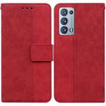 For OPPO Reno6 Pro+ 5G Geometric Embossed Leather Phone Case(Red)