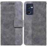 For OPPO Reno7 5G / Find X5 Lite Geometric Embossed Leather Phone Case(Grey)