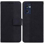 For OPPO Reno7 5G / Find X5 Lite Geometric Embossed Leather Phone Case(Black)