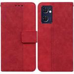 For OPPO Reno7 5G / Find X5 Lite Geometric Embossed Leather Phone Case(Red)