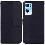 For OPPO Reno7 Pro 5G Geometric Embossed Leather Phone Case(Black)