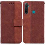 For OPPO Realme 5 / 5s / 6i Geometric Embossed Leather Phone Case(Brown)