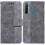 For OPPO Realme 5 / 5s / 6i Geometric Embossed Leather Phone Case(Grey)