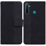 For OPPO Realme 5 / 5s / 6i Geometric Embossed Leather Phone Case(Black)