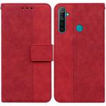 For OPPO Realme 5 / 5s / 6i Geometric Embossed Leather Phone Case(Red)