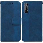 For OPPO Realme 7 / Narzo 20 Pro Geometric Embossed Leather Phone Case(Blue)