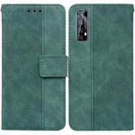 For OPPO Realme 7 / Narzo 20 Pro Geometric Embossed Leather Phone Case(Green)