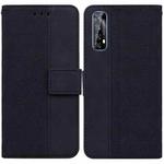 For OPPO Realme 7 / Narzo 20 Pro Geometric Embossed Leather Phone Case(Black)