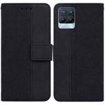 For OPPO Realme 8 / 8 Pro Geometric Embossed Leather Phone Case(Black)