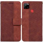 For OPPO Realme C12 / Narzo 20 Geometric Embossed Leather Phone Case(Brown)