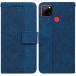 For OPPO Realme C12 / Narzo 20 Geometric Embossed Leather Phone Case(Blue)