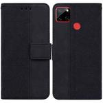 For OPPO Realme C12 / Narzo 20 Geometric Embossed Leather Phone Case(Black)