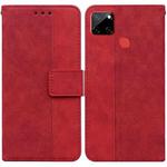 For OPPO Realme C12 / Narzo 20 Geometric Embossed Leather Phone Case(Red)