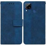 For OPPO Realme C15 Geometric Embossed Leather Phone Case(Blue)