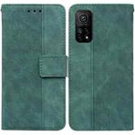 For Xiaomi Mi 10T Pro 5G / 10T 5G Geometric Embossed Leather Phone Case(Green)