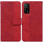 For Xiaomi Mi 10T Pro 5G / 10T 5G Geometric Embossed Leather Phone Case(Red)