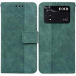 For Xiaomi Poco M4 Pro Geometric Embossed Leather Phone Case(Green)