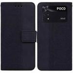 For Xiaomi Poco M4 Pro Geometric Embossed Leather Phone Case(Black)