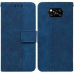 For Xiaomi Poco X3 NFC / Poco X3 Geometric Embossed Leather Phone Case(Blue)