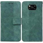 For Xiaomi Poco X3 NFC / Poco X3 Geometric Embossed Leather Phone Case(Green)